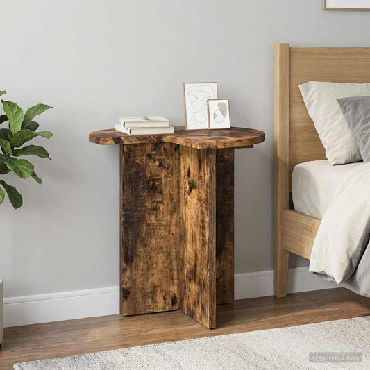 vidaXL Side Table Smoked Oak Ø 39 x 38 cm Engineered Wood