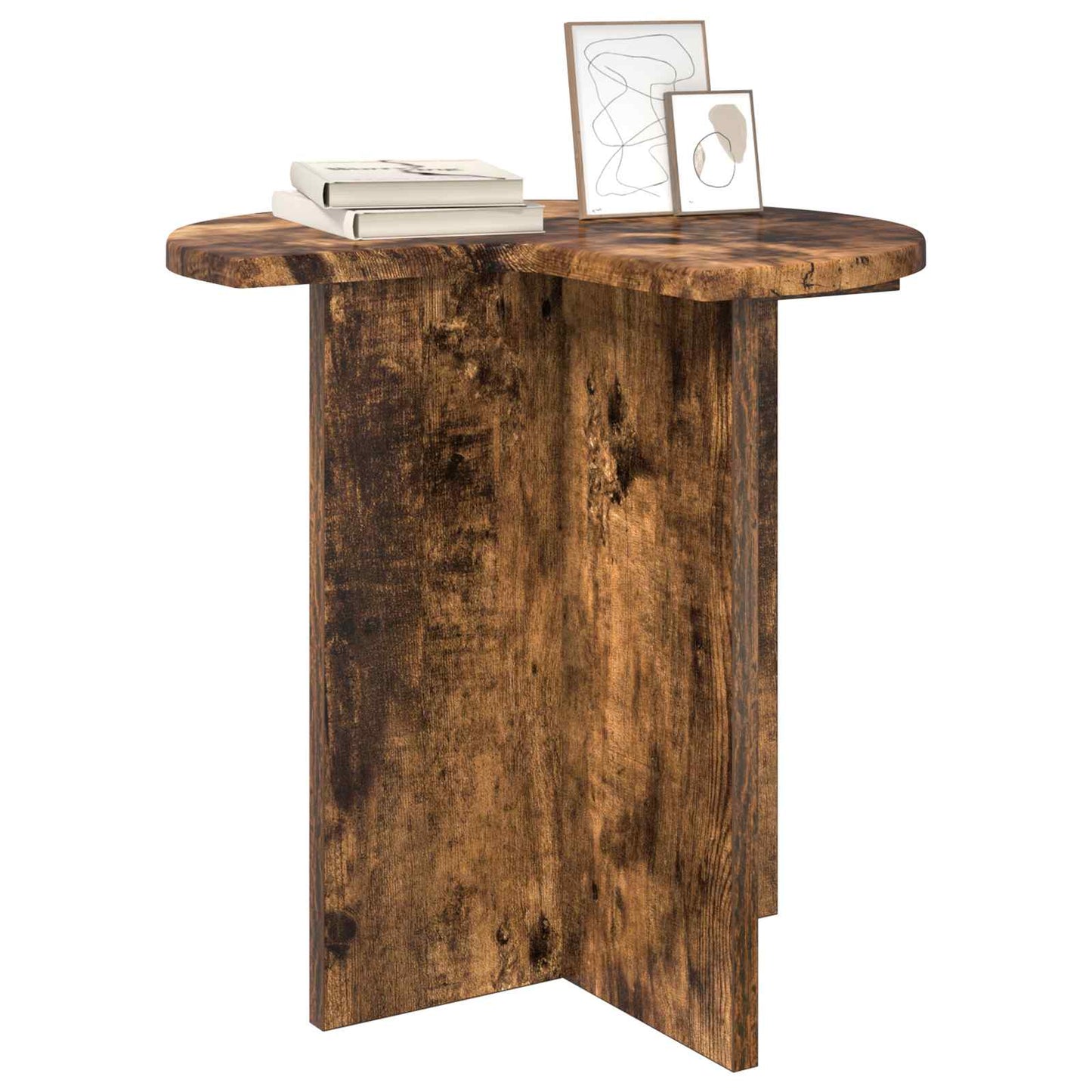 vidaXL Side Table Smoked Oak Ø 39 x 38 cm Engineered Wood