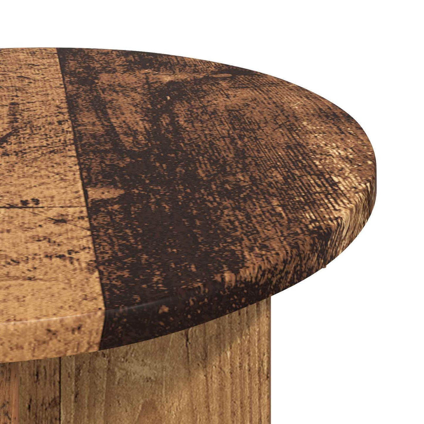 vidaXL Side Table 2 pcs Old Wood Ø 39 x 38 cm Engineered Wood