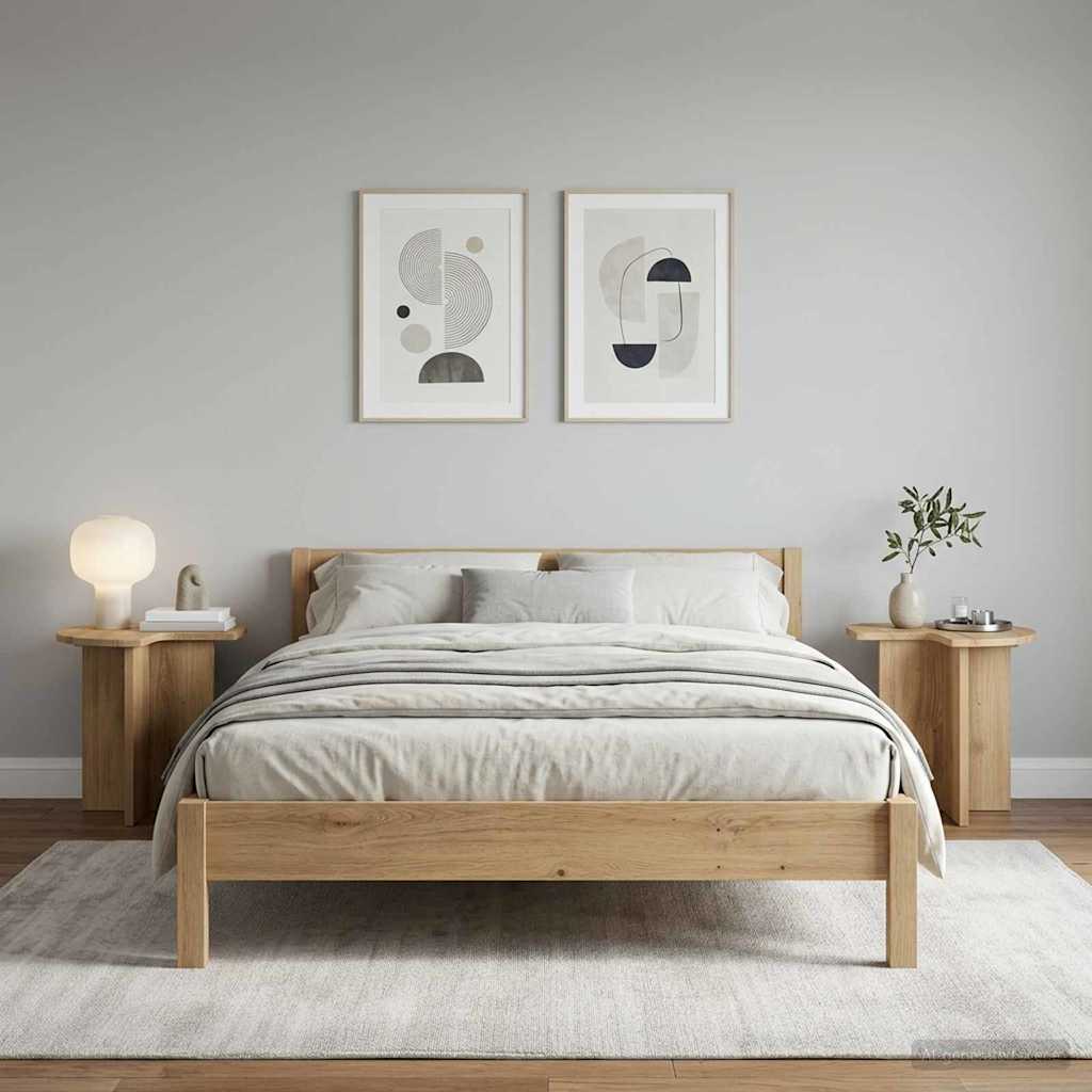 vidaXL Side Table 2 pcs Artisan Oak Ø 39 x 38 cm Engineered Wood