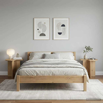 vidaXL Side Table 2 pcs Artisan Oak Ø 39 x 38 cm Engineered Wood