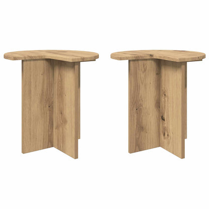 vidaXL Side Table 2 pcs Artisan Oak Ø 39 x 38 cm Engineered Wood