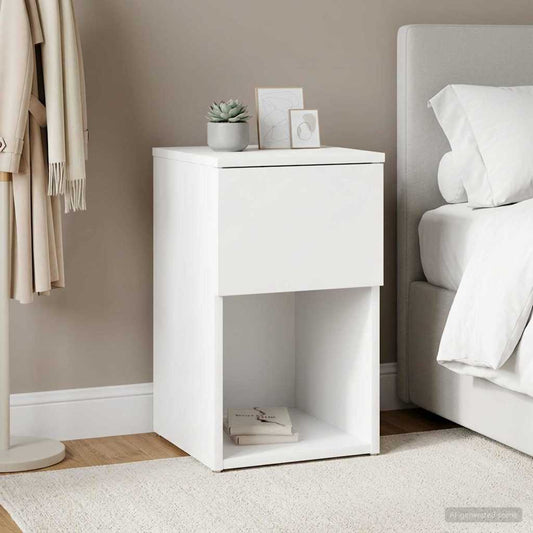 vidaXL Bed Cabinet White 29 x 31.5 x 49 cm Engineered Wood