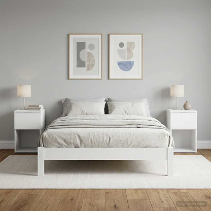 vidaXL Bed Cabinet 2 pcs White 29 x 31.5 x 49 cm Engineered Wood