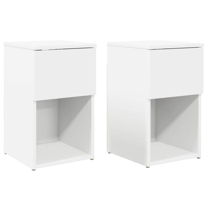 vidaXL Bed Cabinet 2 pcs White 29 x 31.5 x 49 cm Engineered Wood