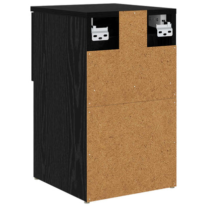 vidaXL Bed Cabinet Black Oak 29 x 31.5 x 49 cm Engineered Wood