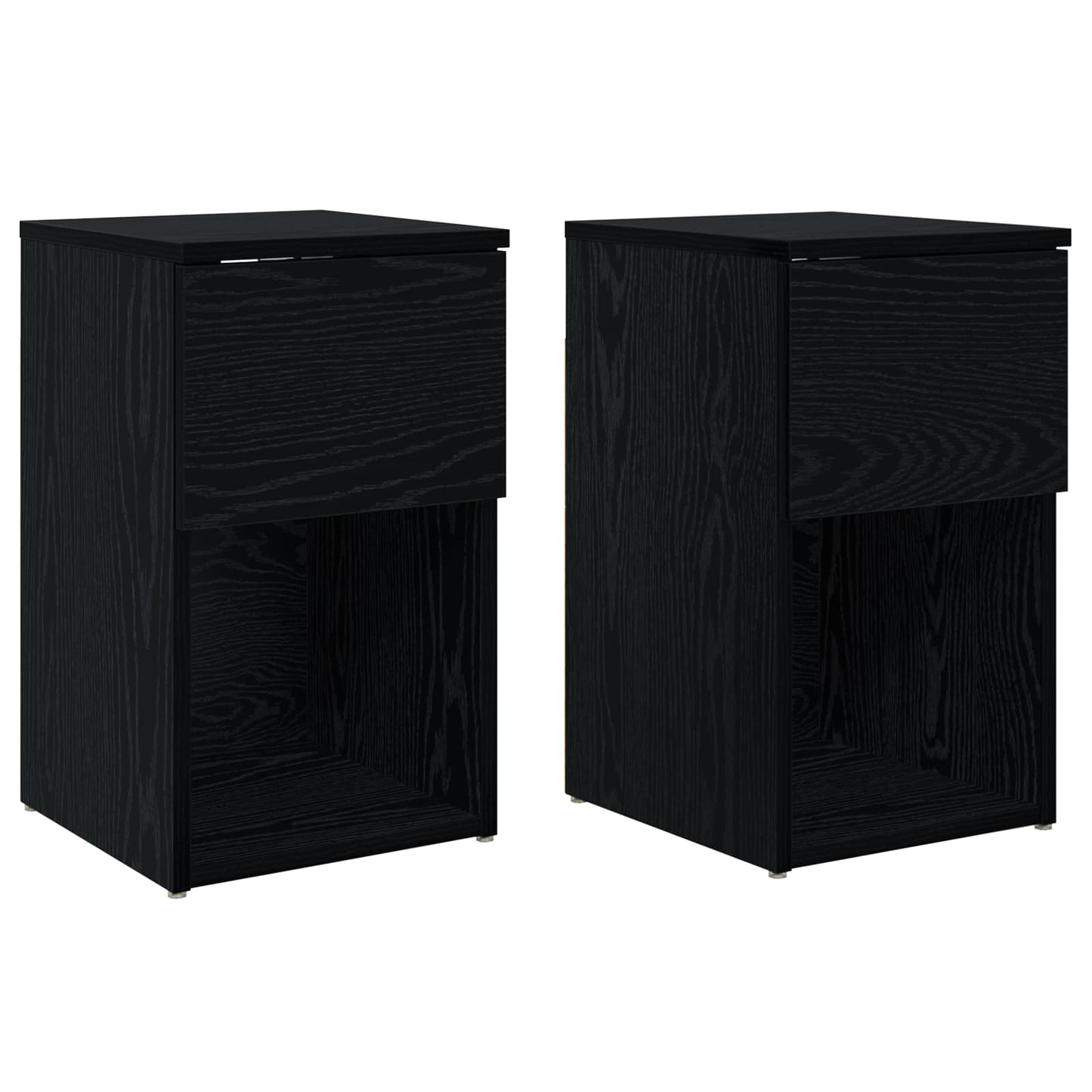 vidaXL Bed Cabinet 2 pcs Black Oak 29 x 31.5 x 49 cm Engineered Wood