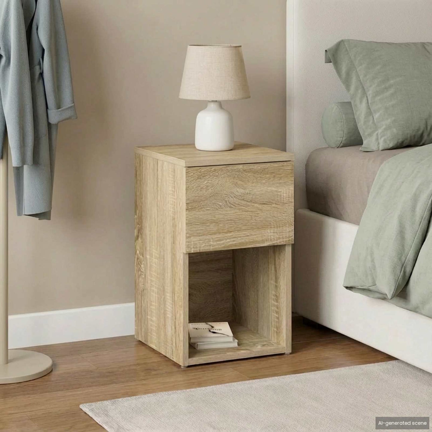 vidaXL Bed Cabinet Sonoma Oak 29 x 31.5 x 49 cm Engineered Wood