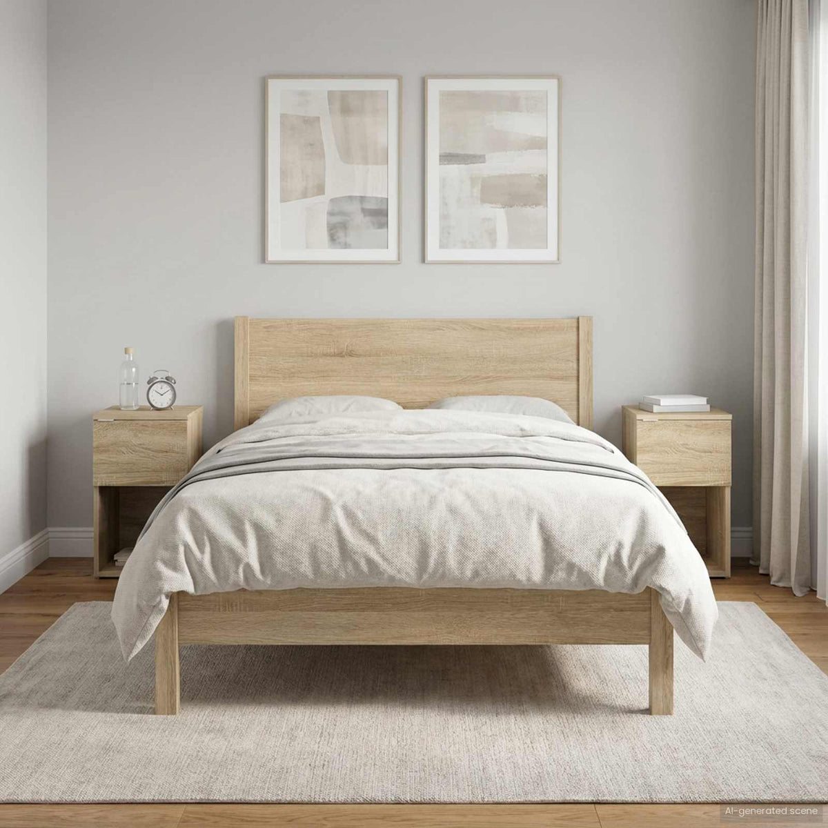 vidaXL Bed Cabinet 2 pcs Sonoma Oak 29 x 31.5 x 49 cm Engineered Wood