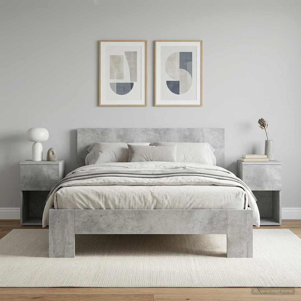 vidaXL Bed Cabinet 2 pcs Concrete Grey 29 x 31.5 x 49 cm