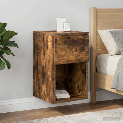 vidaXL Bed Cabinet Smoked Oak 29 x 31.5 x 49 cm Engineered Wood