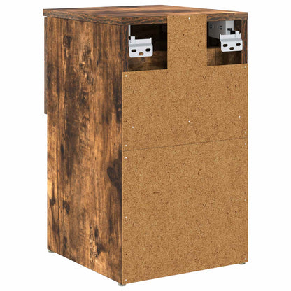 vidaXL Bed Cabinet Smoked Oak 29 x 31.5 x 49 cm Engineered Wood