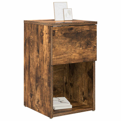 vidaXL Bed Cabinet Smoked Oak 29 x 31.5 x 49 cm Engineered Wood