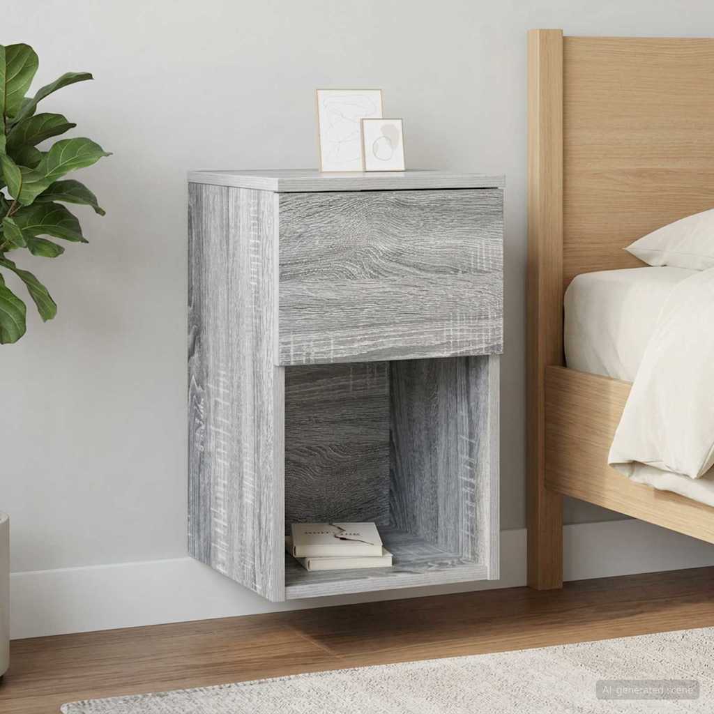vidaXL Bed Cabinet 2 pcs Grey Sonoma 29 x 31.5 x 49 cm Engineered Wood