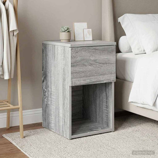 vidaXL Bed Cabinet Grey Sonoma 29 x 31.5 x 49 cm Engineered Wood