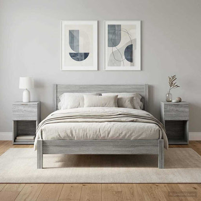 vidaXL Bed Cabinet 2 pcs Grey Sonoma 29 x 31.5 x 49 cm Engineered Wood