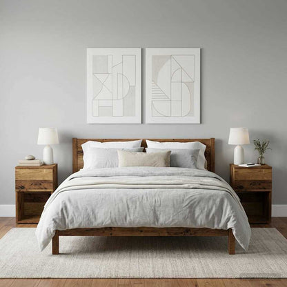 vidaXL Bed Cabinet 2 pcs Old Wood 29 x 31.5 x 49 cm Engineered Wood