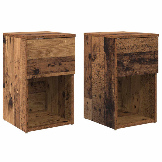 vidaXL Bed Cabinet 2 pcs Old Wood 29 x 31.5 x 49 cm Engineered Wood