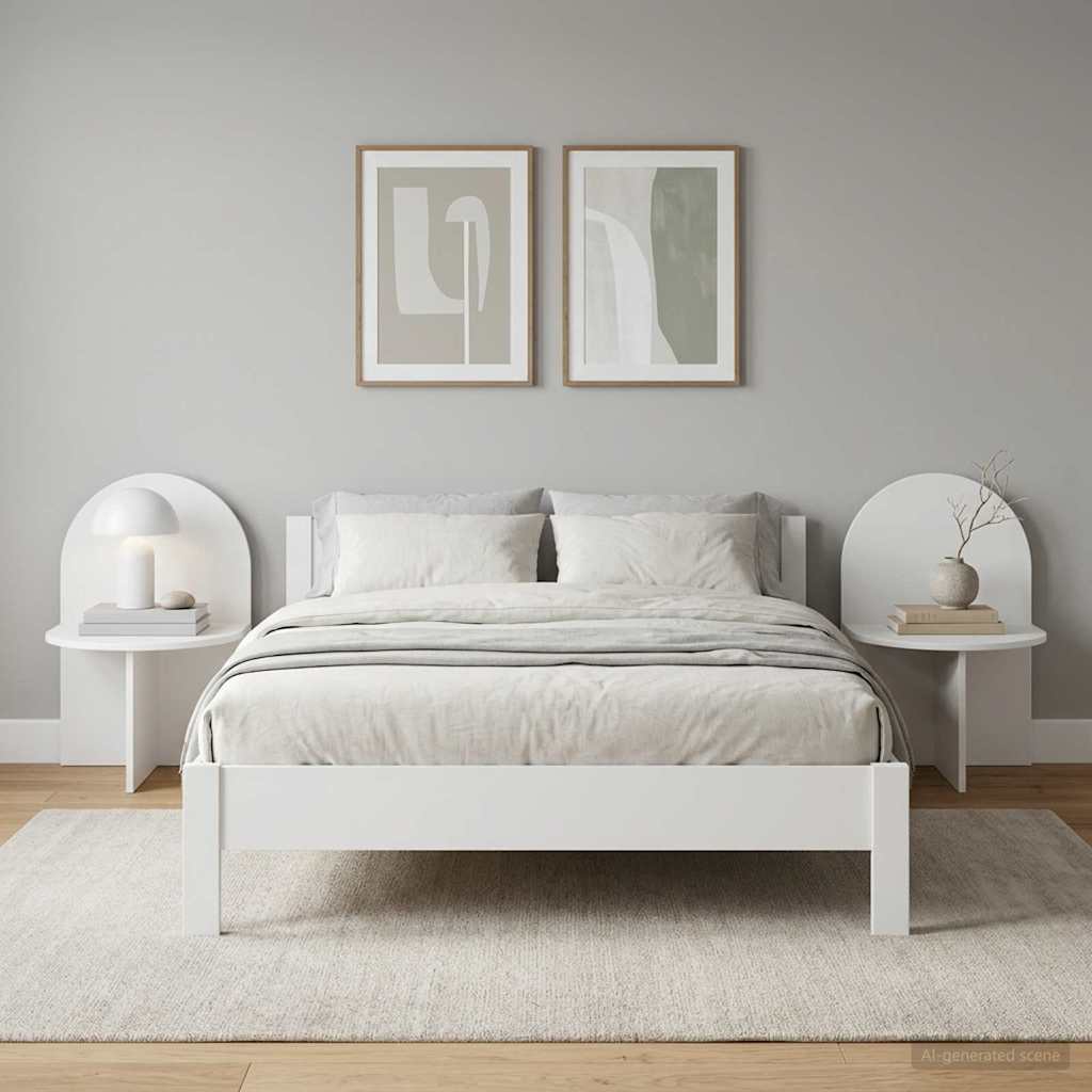 vidaXL Bedside Table 2 pcs White 48 x 49 x 65 cm Engineered Wood