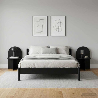 vidaXL Bedside Table 2 pcs Black Oak 48 x 49 x 65 cm Engineered Wood