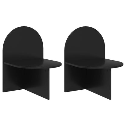 vidaXL Bedside Table 2 pcs Black Oak 48 x 49 x 65 cm Engineered Wood