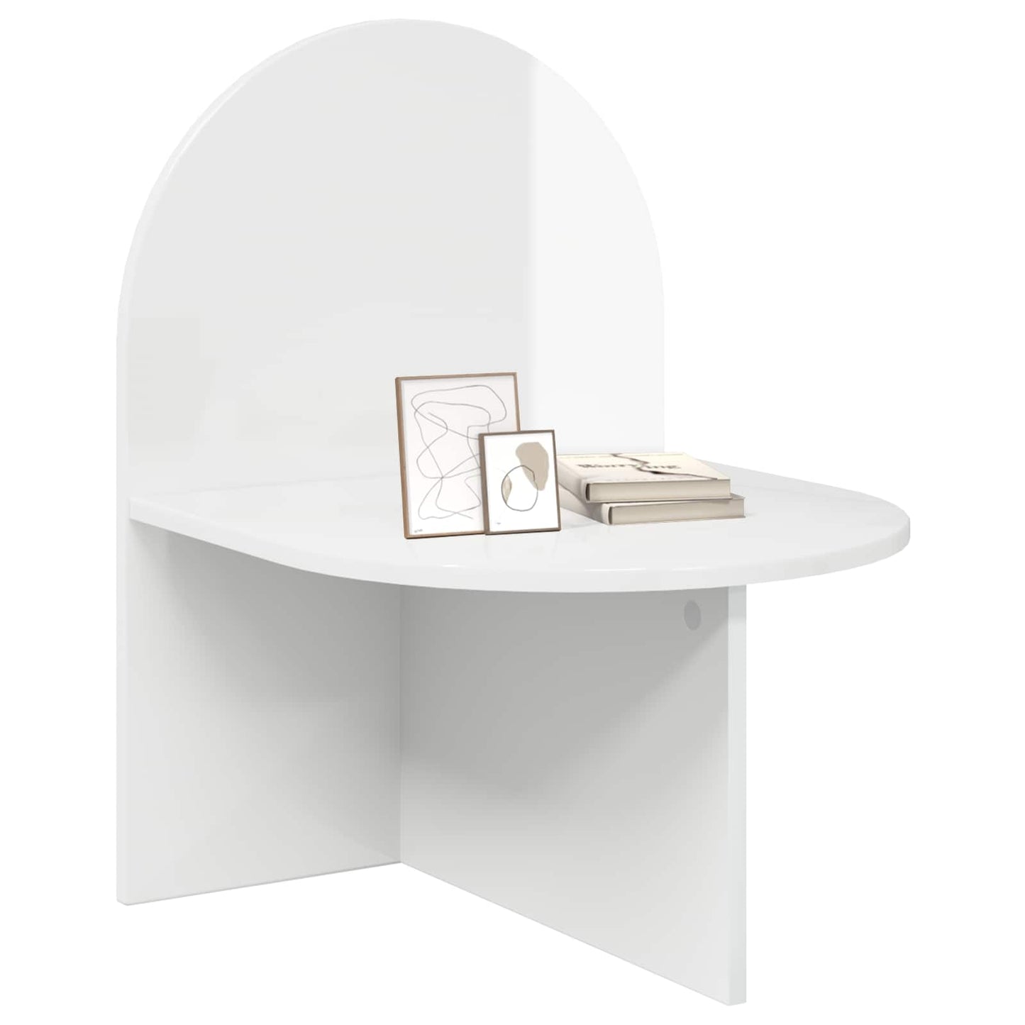 vidaXL Bedside Table High Gloss White 48 x 49 x 65 cm Engineered Wood