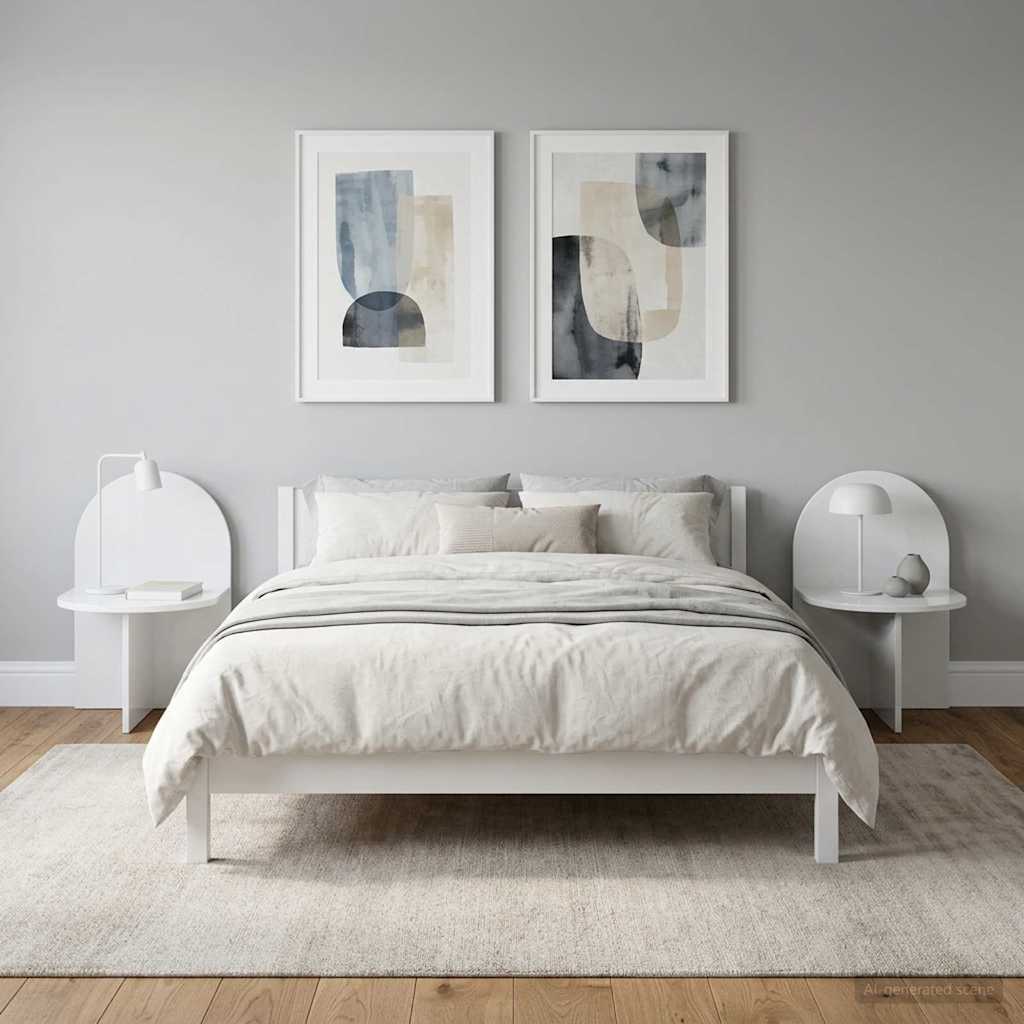 vidaXL Bedside Table 2 pcs High Gloss White 48 x 49 x 65 cm