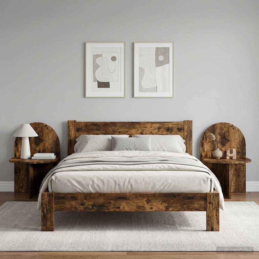 vidaXL Bedside Table 2 pcs Smoked Oak 48 x 49 x 65 cm Engineered Wood