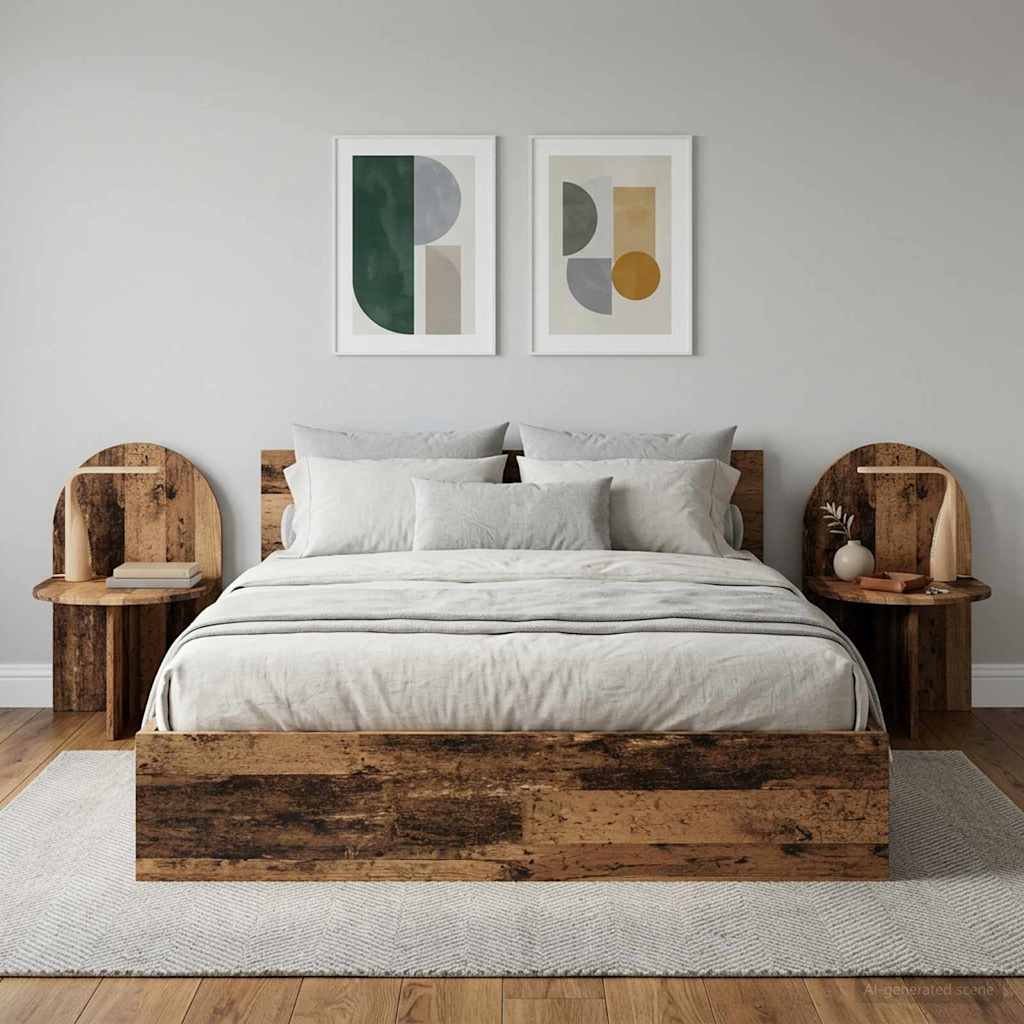 vidaXL Bedside Table 2 pcs Old Wood 48 x 49 x 65 cm Engineered Wood