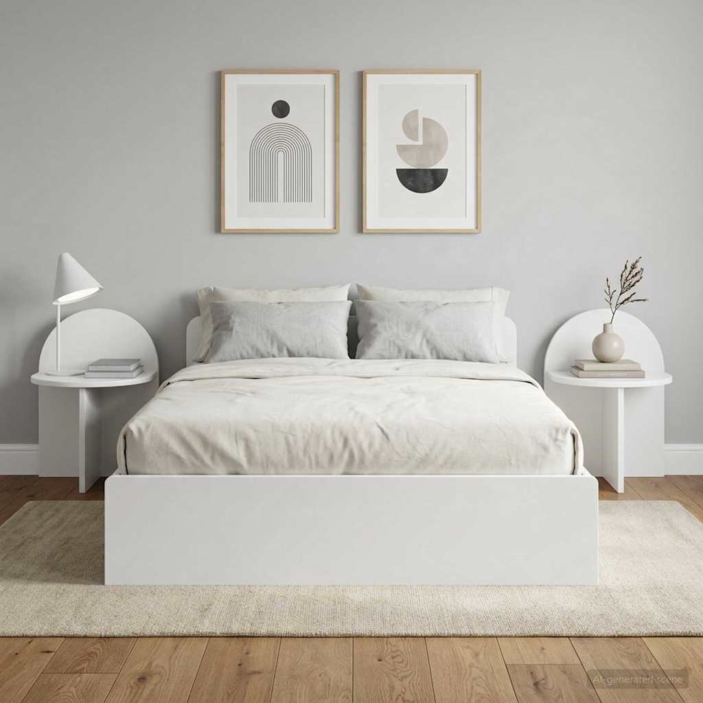 vidaXL Bedside Table 2 pcs White 40 x 35.5 x 45.5 cm Engineered Wood