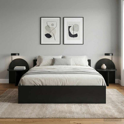 vidaXL Bedside Table 2 pcs Black Oak 40 x 35.5 x 45.5 cm