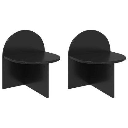 vidaXL Bedside Table 2 pcs Black Oak 40 x 35.5 x 45.5 cm