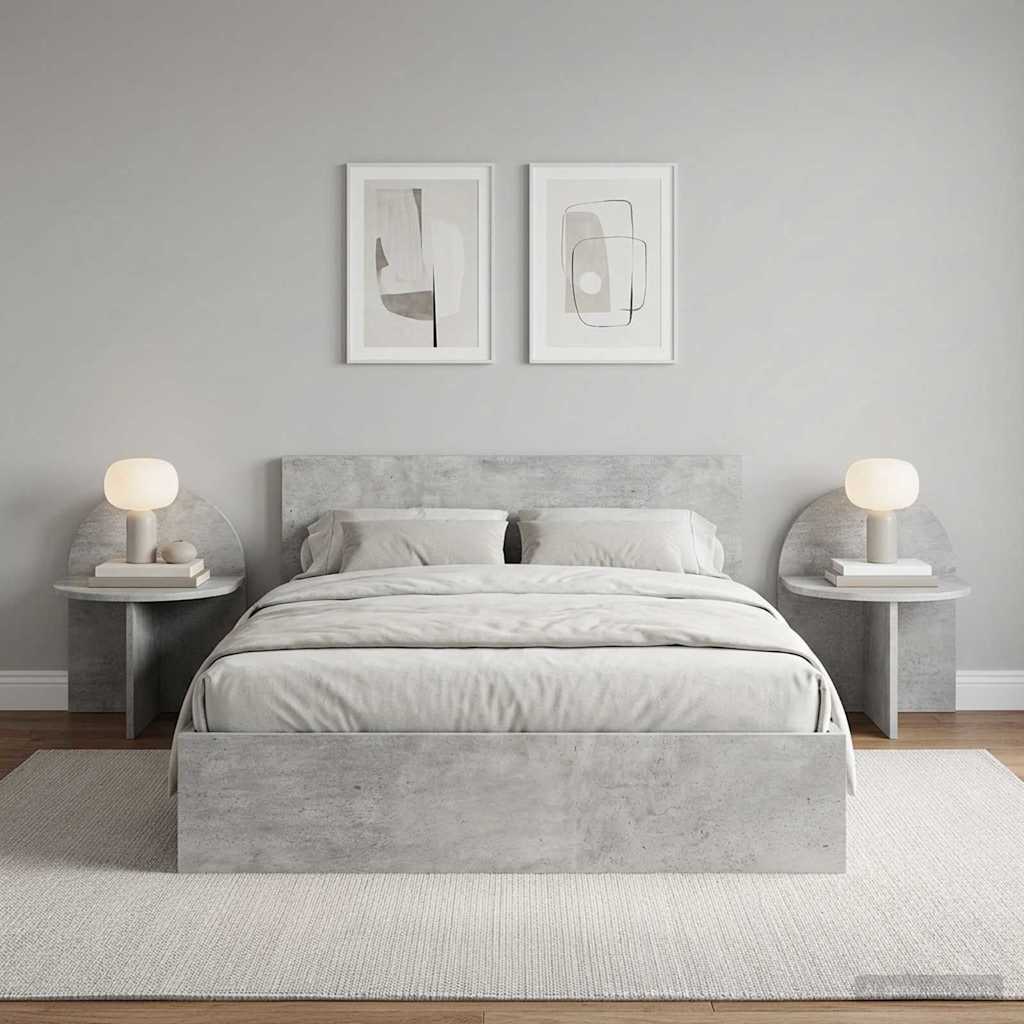 vidaXL Bedside Table 2 pcs Concrete Grey 40 x 35.5 x 45.5 cm