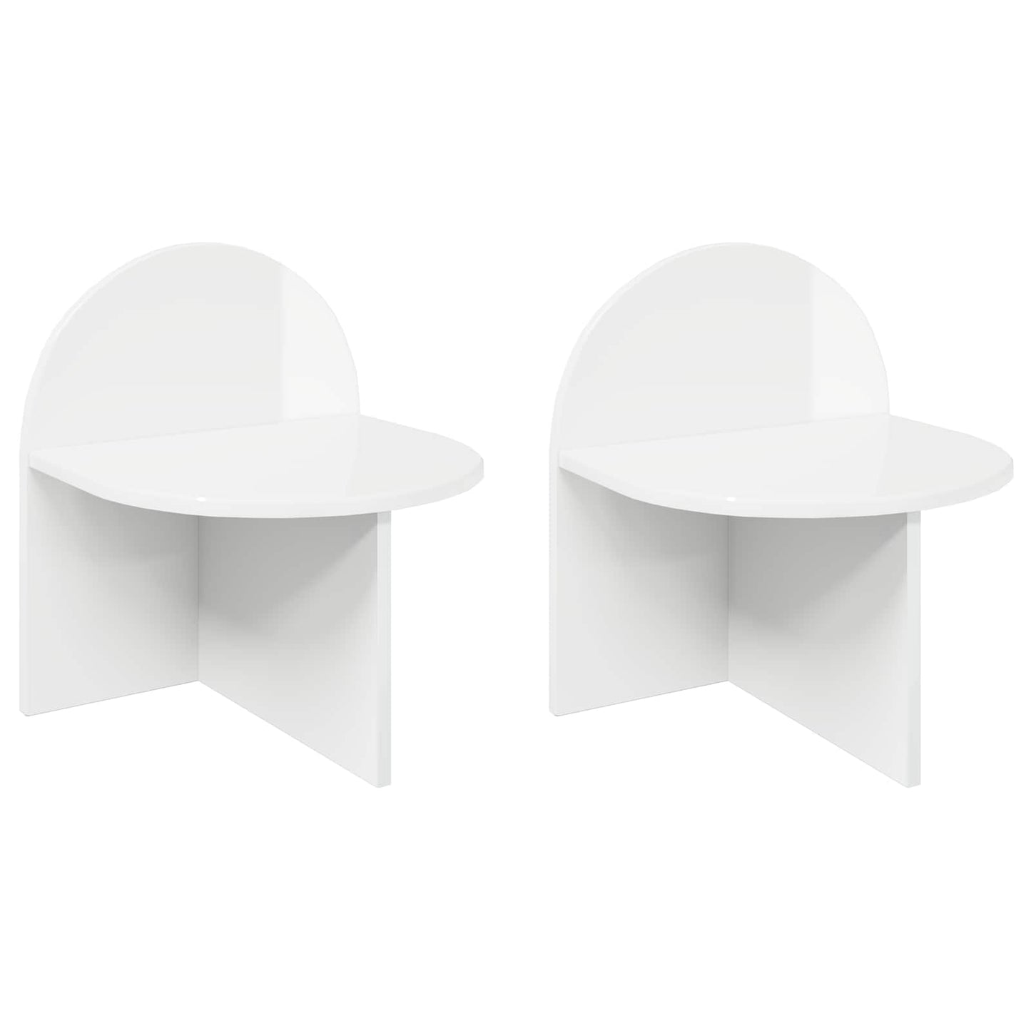 vidaXL Bedside Table 2 pcs High Gloss White 40 x 35.5 x 45.5 cm