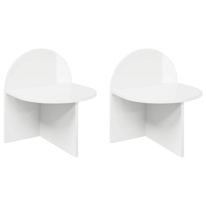 vidaXL Bedside Table 2 pcs High Gloss White 40 x 35.5 x 45.5 cm