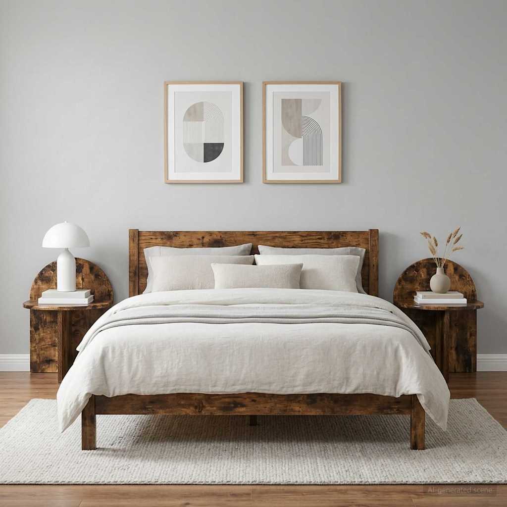 vidaXL Bedside Table 2 pcs Smoked Oak 40 x 35.5 x 45.5 cm