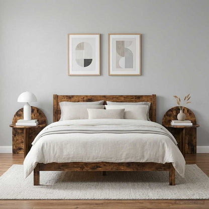 vidaXL Bedside Table 2 pcs Smoked Oak 40 x 35.5 x 45.5 cm