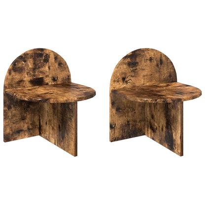 vidaXL Bedside Table 2 pcs Smoked Oak 40 x 35.5 x 45.5 cm