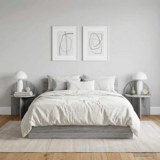 vidaXL Bedside Table 2 pcs Grey Sonoma 40 x 35.5 x 45.5 cm