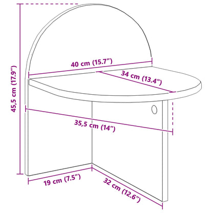 vidaXL Bedside Table Old Wood 40 x 35.5 x 45.5 cm Engineered Wood