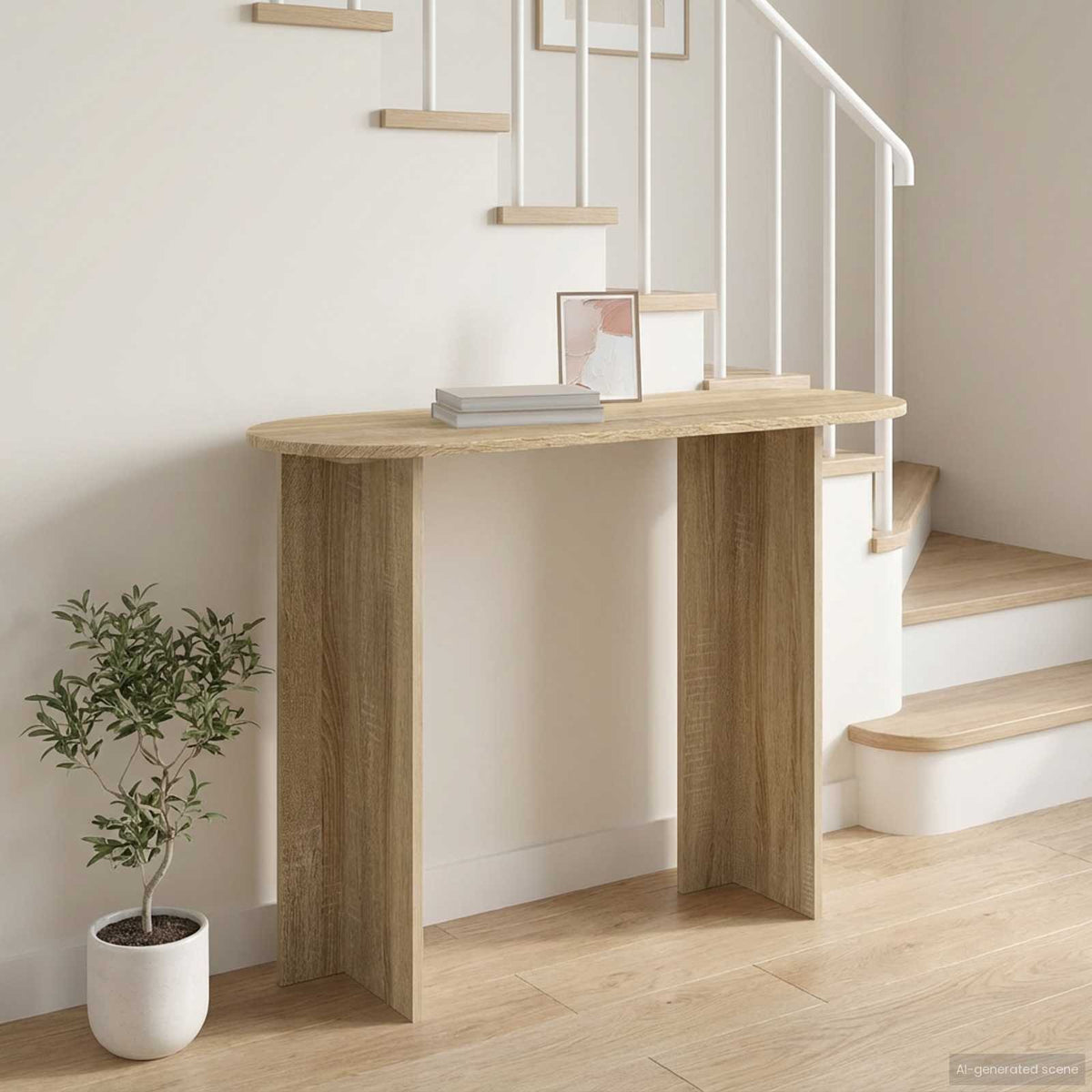 vidaXL Console Table Sonoma Oak 100 x 39.5 x 75 cm Engineered Wood