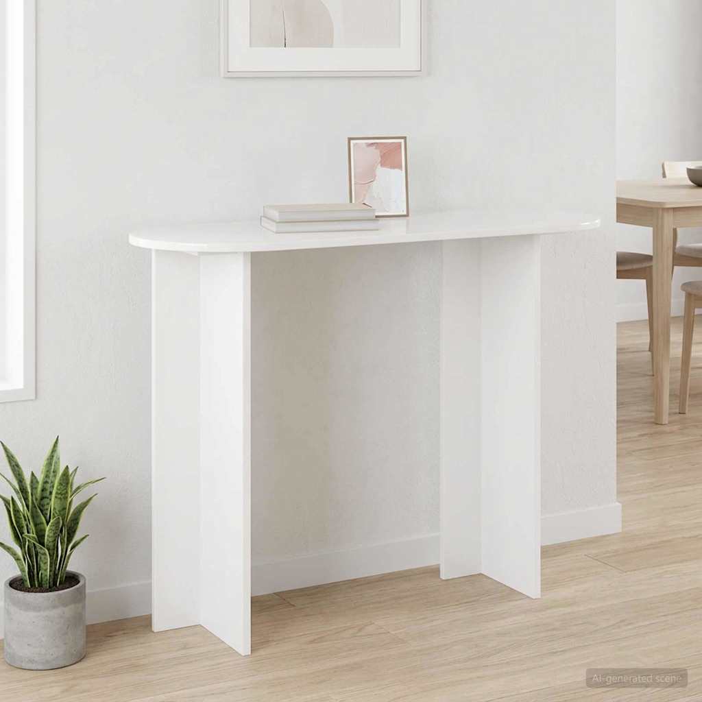 vidaXL Console Table High Gloss White 100 x 39.5 x 75 cm
