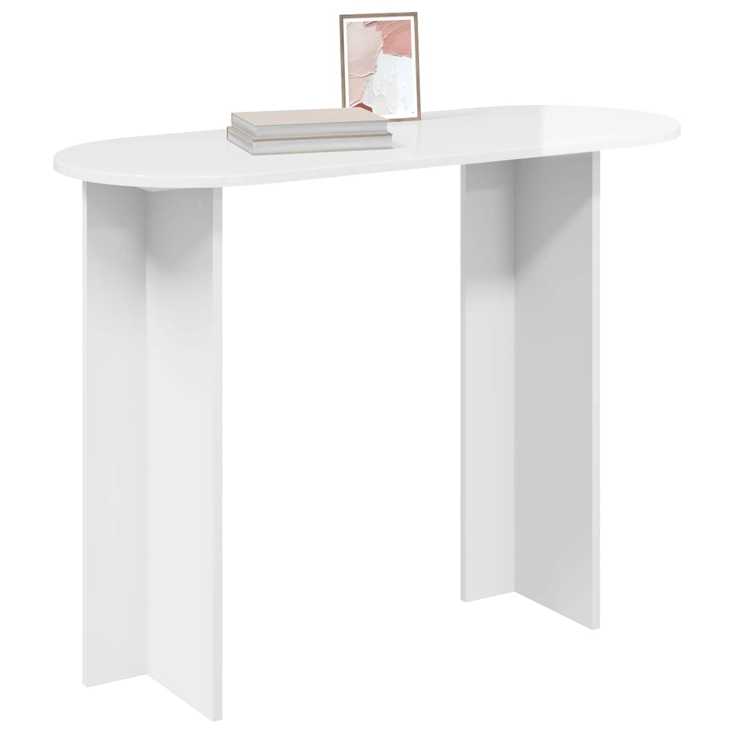 vidaXL Console Table with Storage High Gloss White 100 x 39.5 x 75 cm