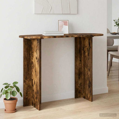 vidaXL Console Table Smoked Oak 100 x 39.5 x 75 cm Engineered Wood