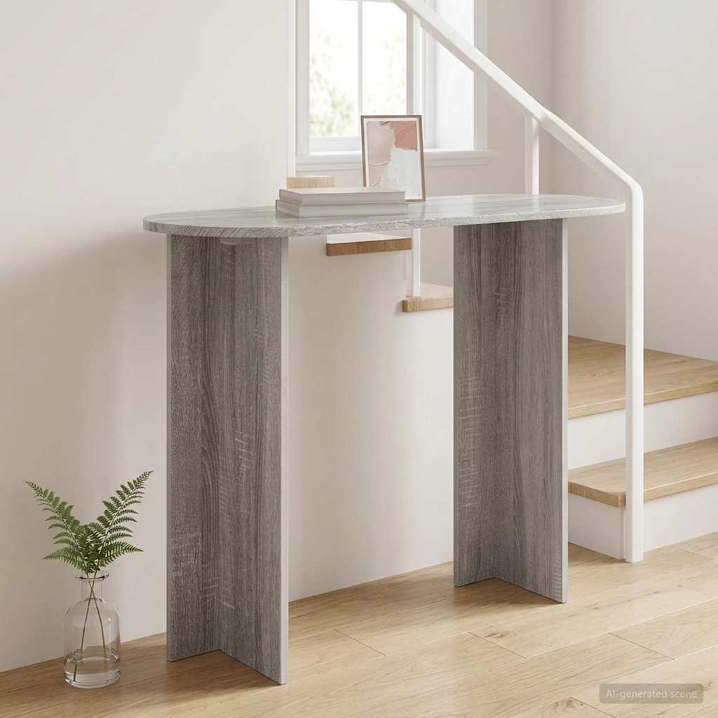 vidaXL Console Table Grey Sonoma 100 x 39.5 x 75 cm Engineered Wood