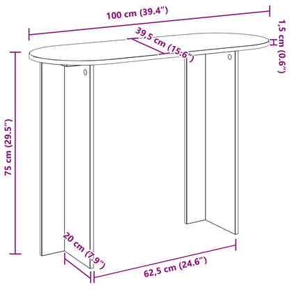 vidaXL Console Table Grey Sonoma 100 x 39.5 x 75 cm Engineered Wood
