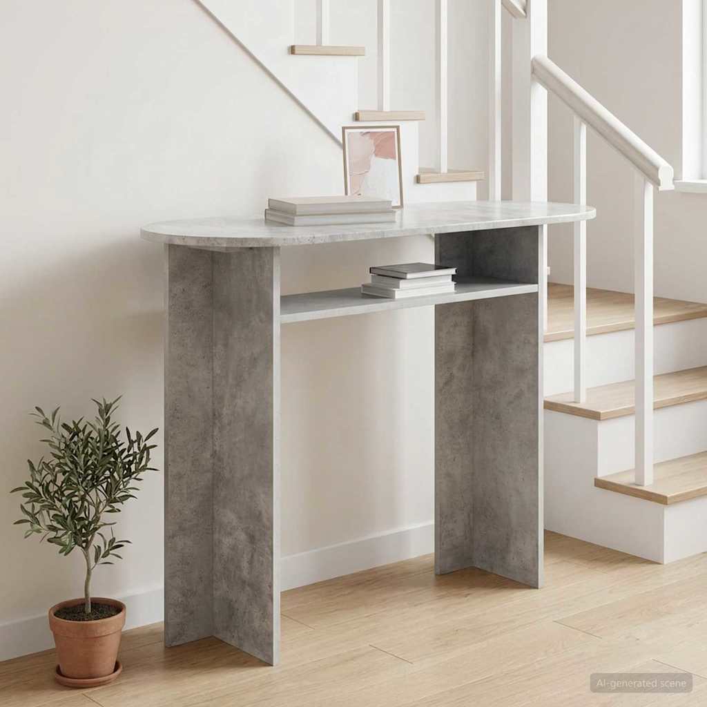 vidaXL Console Table Concrete Grey 100 x 39.5 x 75 cm Engineered Wood