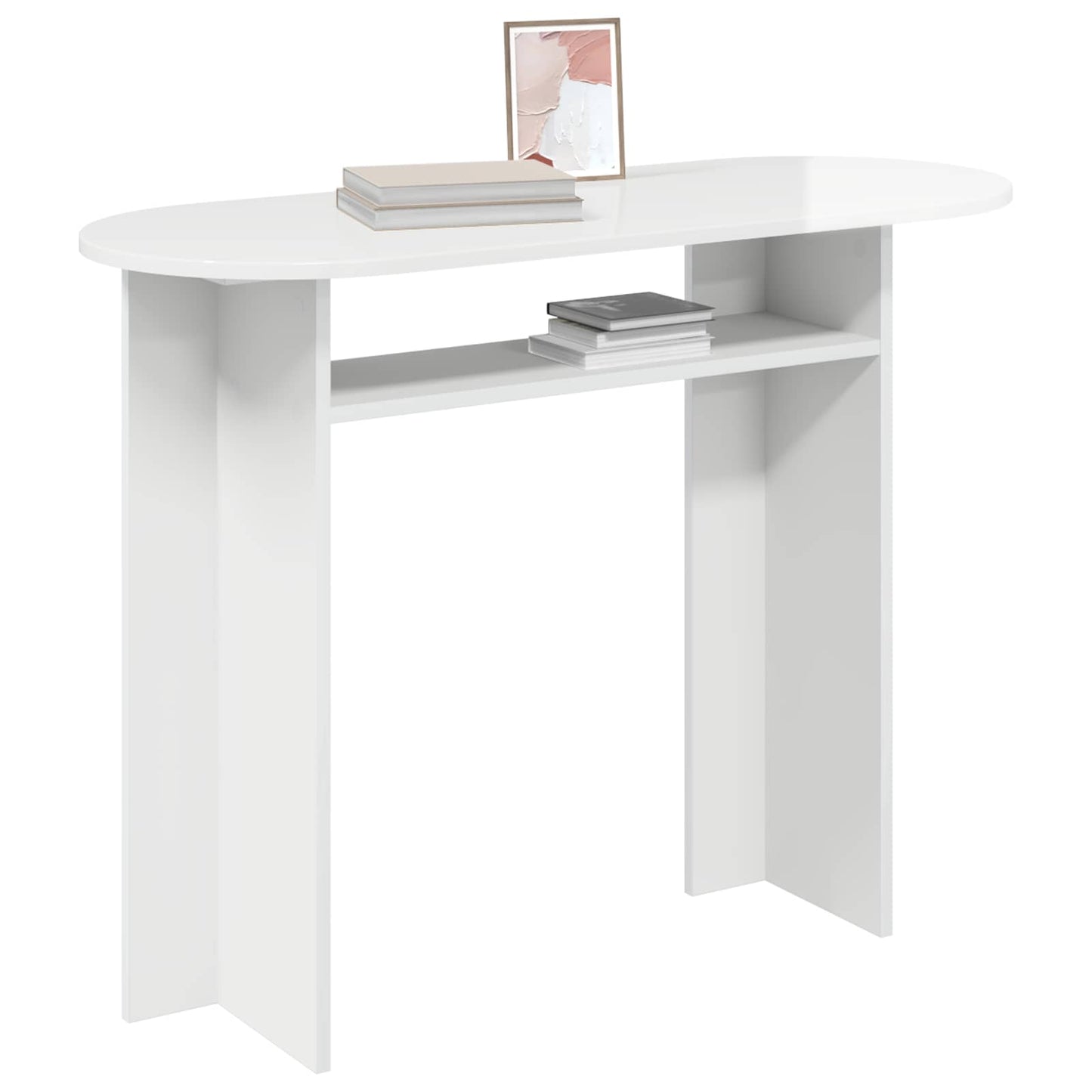 vidaXL Console Table High Gloss White 100 x 39.5 x 75 cm