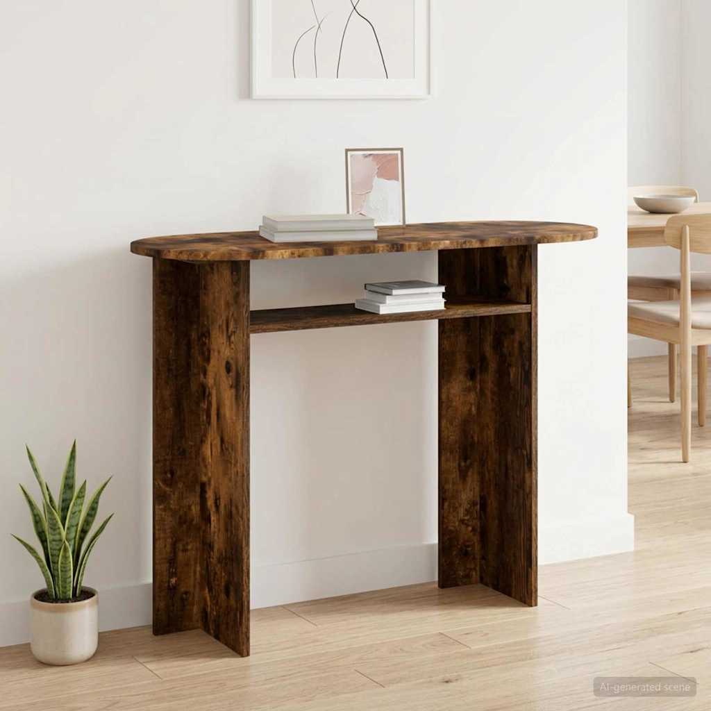 vidaXL Console Table Smoked Oak 100 x 39.5 x 75 cm Engineered Wood