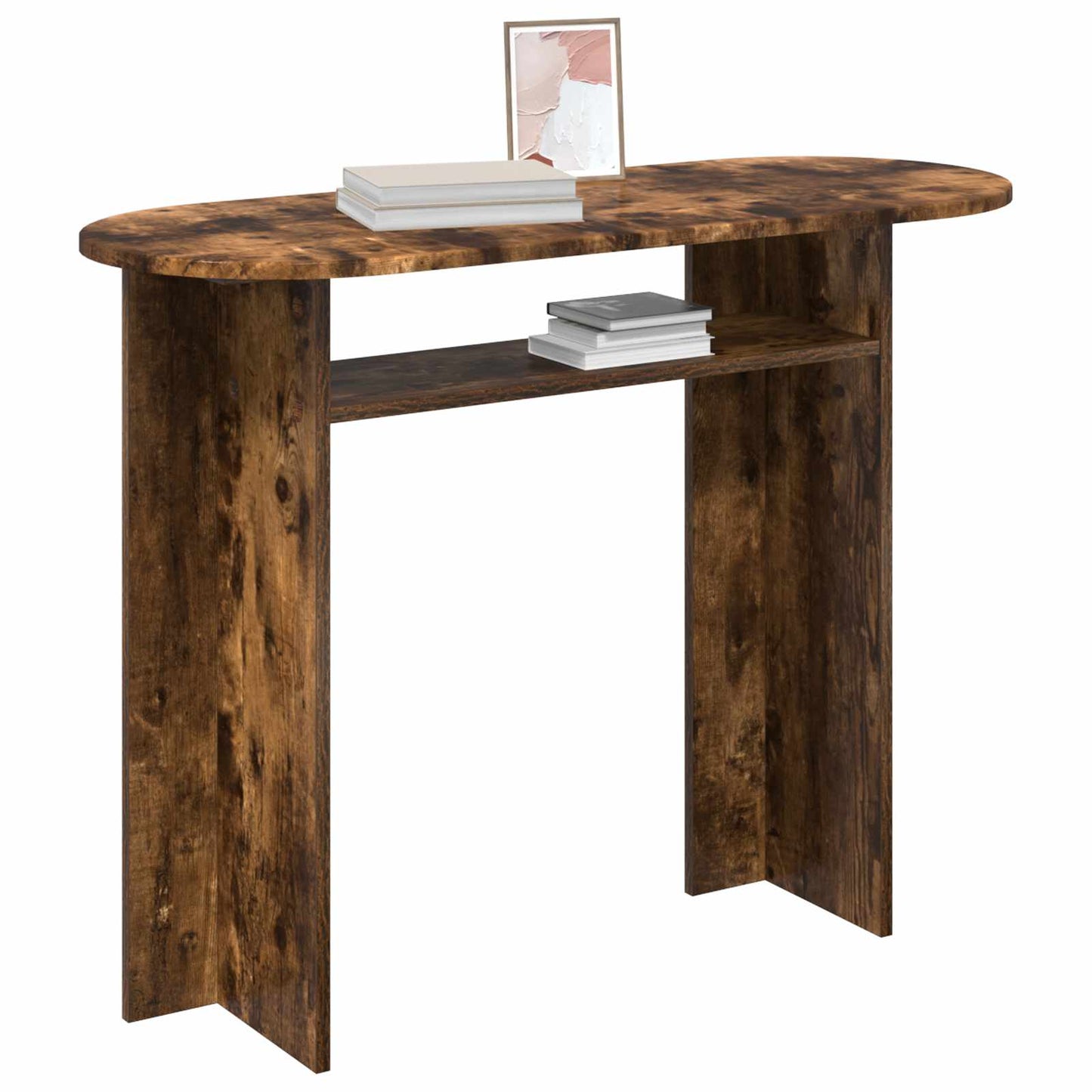 vidaXL Console Table Smoked Oak 100 x 39.5 x 75 cm Engineered Wood
